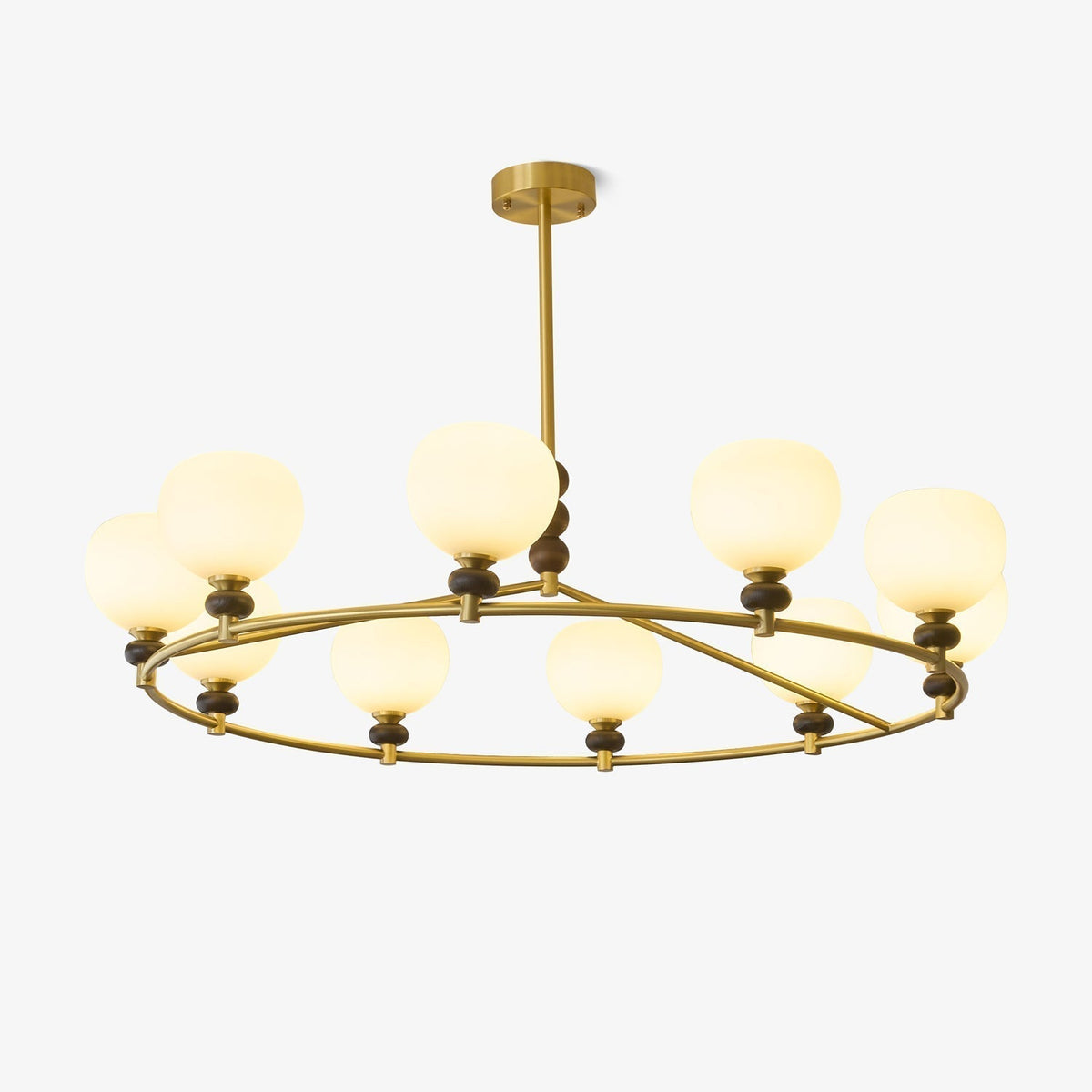 Nydoriel Lustre Haut de Gamme Nordique en Laiton et Bois