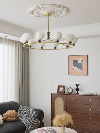 Nydoriel Lustre Haut de Gamme Nordique en Laiton et Bois