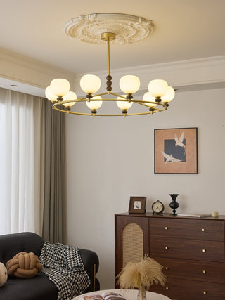 Nydoriel Lustre Haut de Gamme Nordique en Laiton et Bois