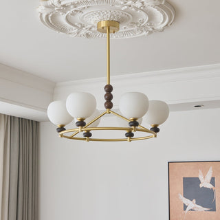 Nydoriel Lustre Haut de Gamme Nordique en Laiton et Bois