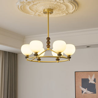Nydoriel Lustre Haut de Gamme Nordique en Laiton et Bois