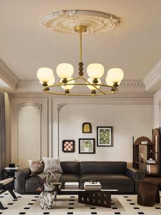 Nydoriel Lustre Haut de Gamme Nordique en Laiton et Bois