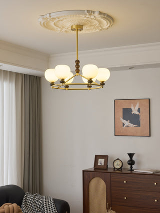 Nydoriel Lustre Haut de Gamme Nordique en Laiton et Bois