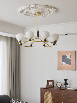 Nydoriel Lustre Haut de Gamme Nordique en Laiton et Bois