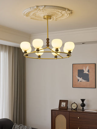 Nydoriel Lustre Haut de Gamme Nordique en Laiton et Bois