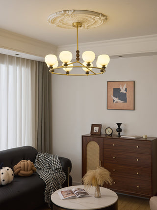 Nydoriel Lustre Haut de Gamme Nordique en Laiton et Bois