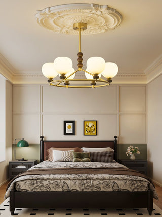 Nydoriel Lustre Haut de Gamme Nordique en Laiton et Bois