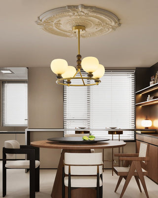 Nydoriel Lustre Haut de Gamme Nordique en Laiton et Bois