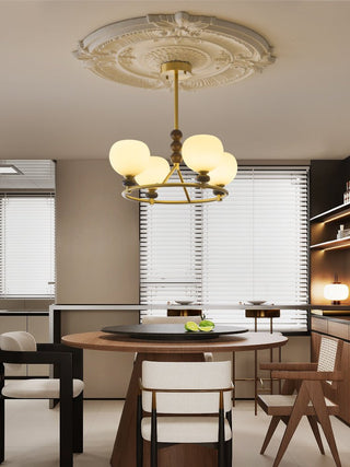 Nydoriel Lustre Haut de Gamme Nordique en Laiton et Bois