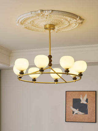Nydoriel Lustre Haut de Gamme Nordique en Laiton et Bois