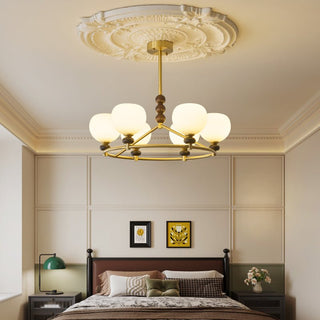 Nydoriel Lustre Haut de Gamme Nordique en Laiton et Bois