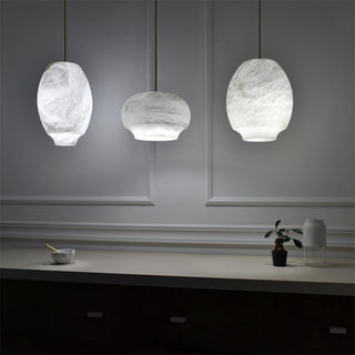 Miroir Suspension en Albâtre et Métal Minimaliste Moderne