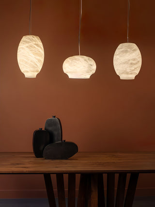 Miroir Suspension en Albâtre et Métal Minimaliste Moderne
