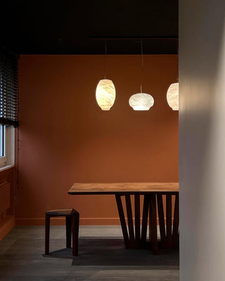 Miroir Suspension en Albâtre et Métal Minimaliste Moderne