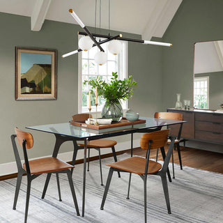 Lustre Rods et Globe Noir Blanc Moderne