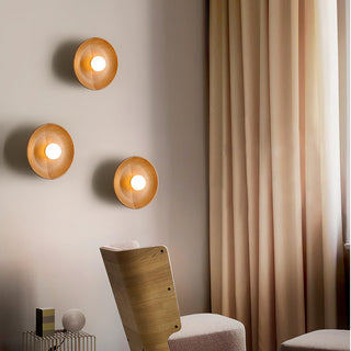 Cumirisra Applique Murale Moderne Minimaliste en Verre et Bois-Luire