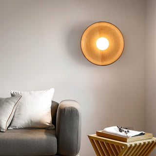 Cumirisra Applique Murale Moderne Minimaliste en Verre et Bois-Luire