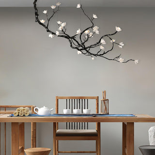 Lustra Lustre en Céramique Fleurs et Branches Noires