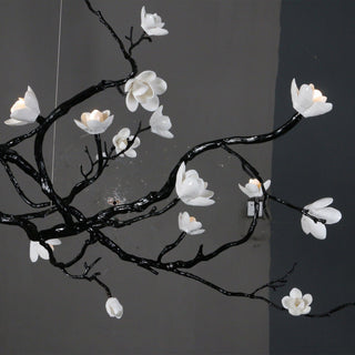 Lustra Lustre en Céramique Fleurs et Branches Noires