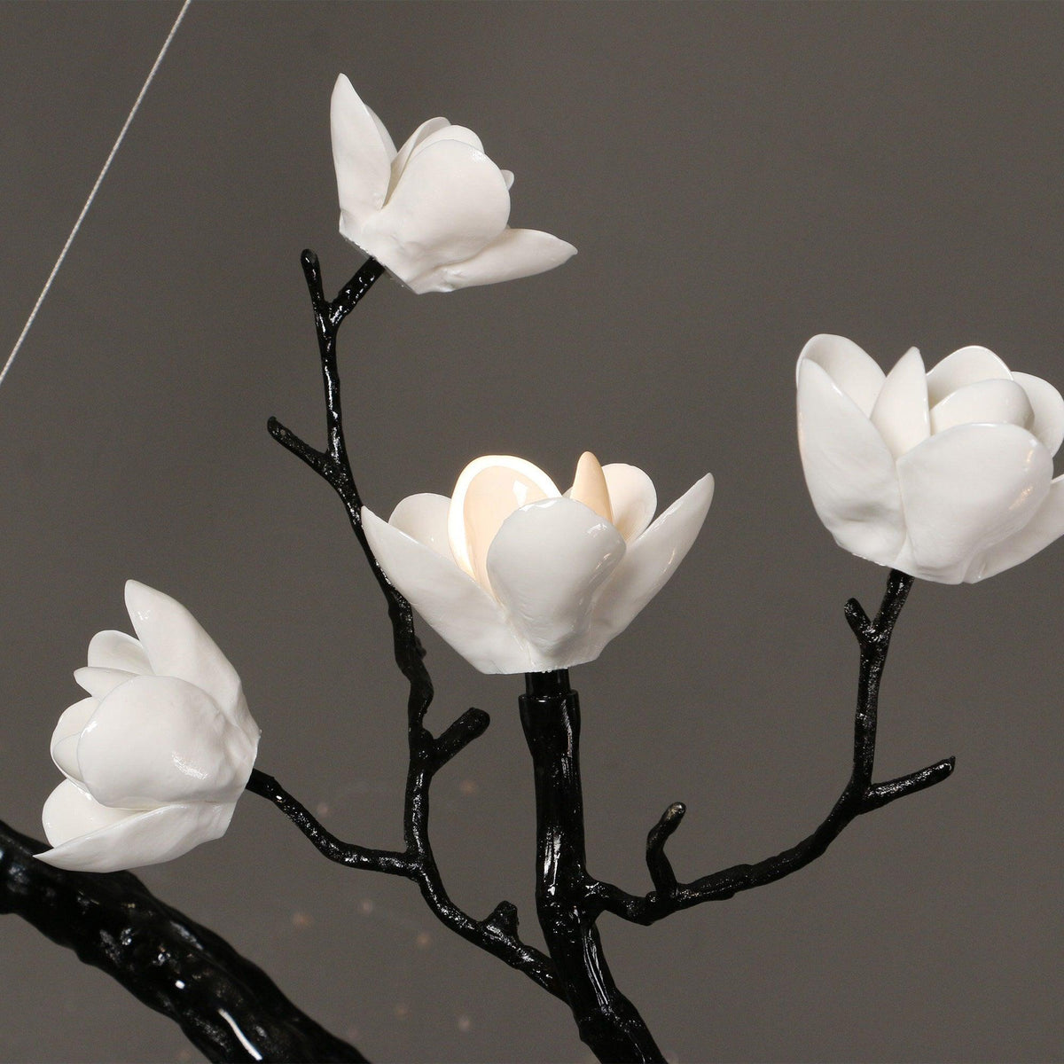 Vivine Lustre en Céramique Fleurs et Branches Noires