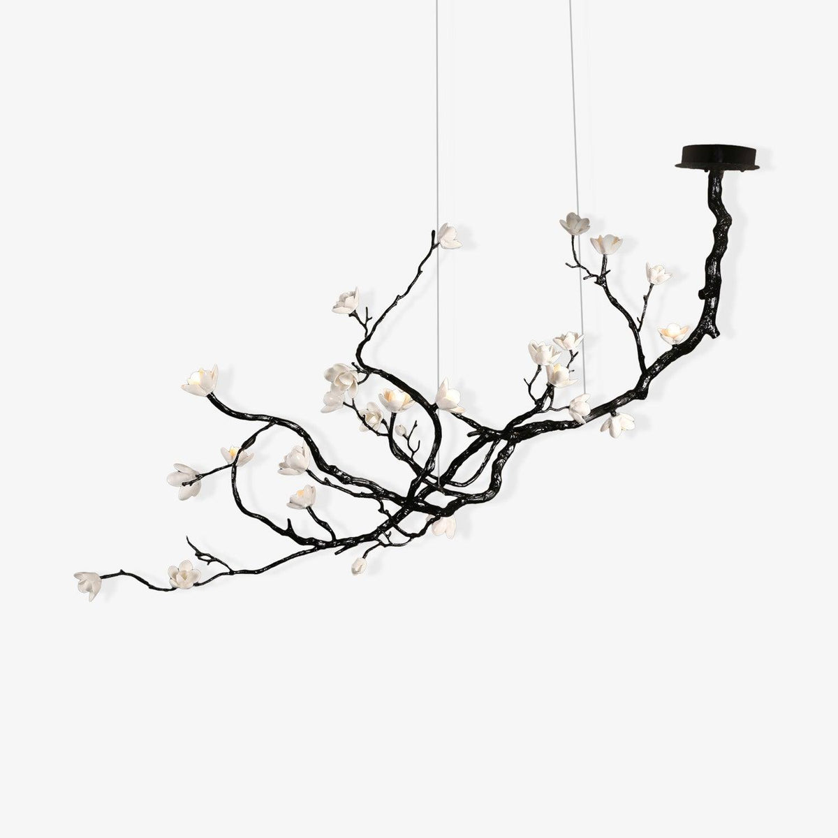Vivine Lustre en Céramique Fleurs et Branches Noires