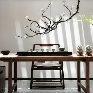 Lustra Lustre en Céramique Fleurs et Branches Noires