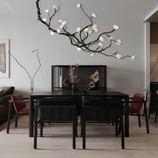 Lustra Lustre en Céramique Fleurs et Branches Noires