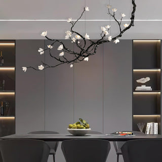 Lustra Lustre en Céramique Fleurs et Branches Noires