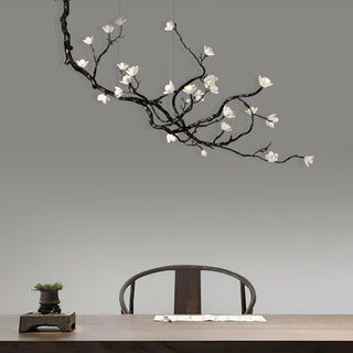 Lustra Lustre en Céramique Fleurs et Branches Noires