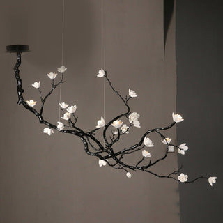Lustra Lustre en Céramique Fleurs et Branches Noires