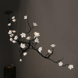 Lustra Lustre en Céramique Fleurs et Branches Noires
