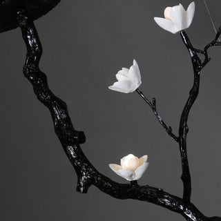 Lustra Lustre en Céramique Fleurs et Branches Noires