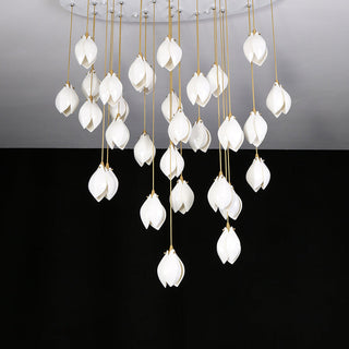 Lustra Suspension Lampe Céramique Florale Blanche