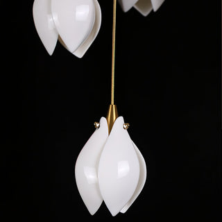 Lustra Suspension Lampe Céramique Florale Blanche