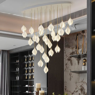 Lustra Suspension Lampe Céramique Florale Blanche