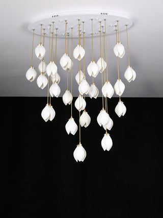 Lustra Suspension Lampe Céramique Florale Blanche