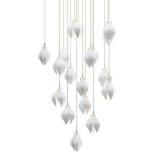 Lustra Suspension Lampe Céramique Florale Blanche