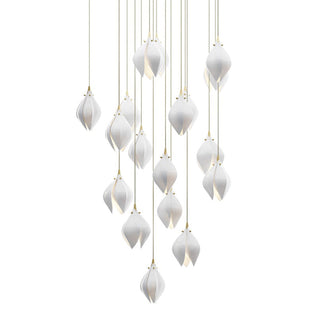 Lustra Suspension Lampe Céramique Florale Blanche