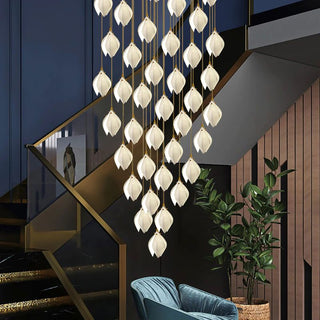 Lustra Suspension Lampe Céramique Florale Blanche