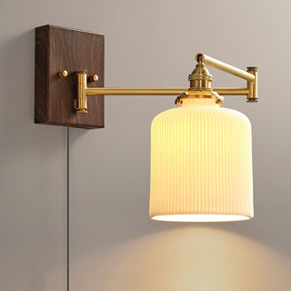 Ceramic Geometry Plug-in Wall Lamp-Neutral Decor