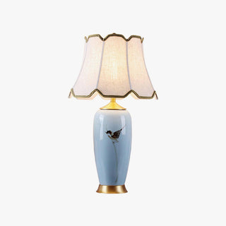 Sparrow Oriental Ceramic Desk Lamp-Neutral Decor