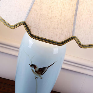 Sparrow Oriental Ceramic Desk Lamp-Neutral Decor