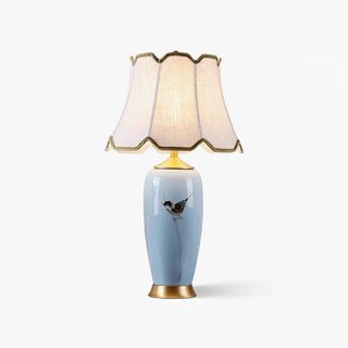 Sparrow Oriental Ceramic Desk Lamp-Neutral Decor