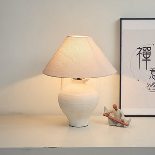 Ceramic Pitcher Shaped Table Lamp-Neutral Decor