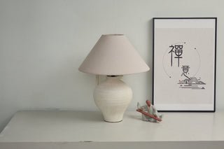 Ceramic Pitcher Shaped Table Lamp-Neutral Decor