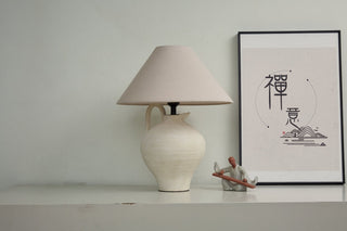 Ceramic Pitcher Shaped Table Lamp-Neutral Decor