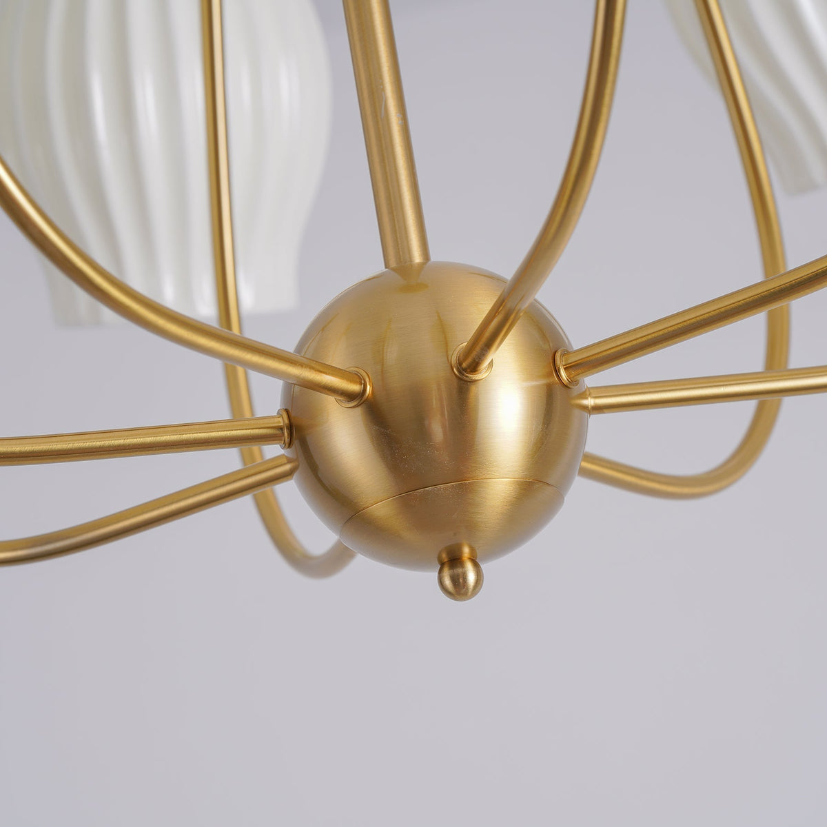 Gavenna Lustre en Céramique Canneleur Sculptural en Verre Élégant