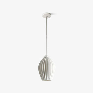 Solara Lampe à suspension en céramique côtelée en porcelaine élégante-Luire