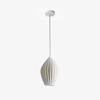 Solara Lampe à suspension en céramique côtelée en porcelaine élégante-Luire