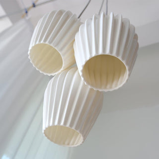 Solara Lampe à suspension en céramique côtelée en porcelaine élégante-Luire